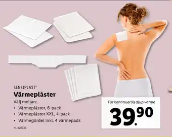 Lidl Sensiplast värmeomslag erbjuda
