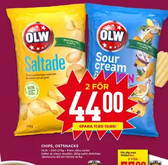 Willys Olw chips saltade erbjuda