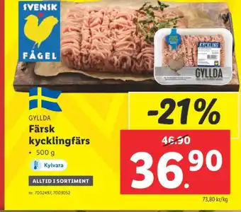Gyllda kycklingfärs