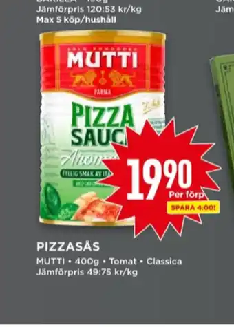 Willys Mutti pastasås erbjuda