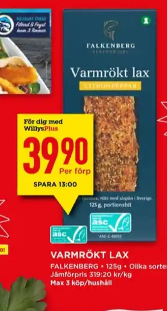 Willys Falkenberg seafood lax erbjuda