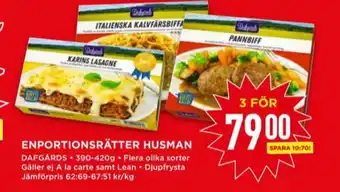 Willys Dafgårds färdigrätter erbjuda