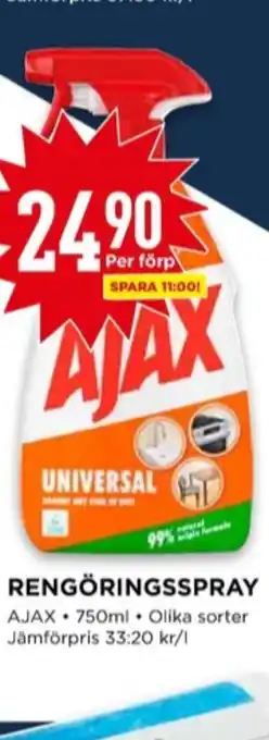 Willys Ajax rengöringsmedel erbjuda