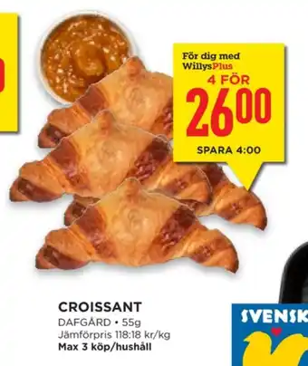 Willys Hemma Dafgårds butiksbakat kaffebröd erbjuda