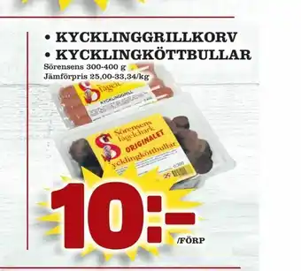 Matdax Kycklinggrillkorv • kycklingköttbullar erbjuda