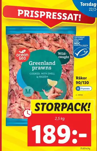 Lidl Räkor 90/130 erbjuda