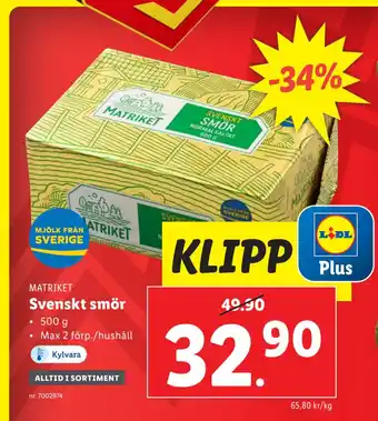 Lidl Svenskt smör erbjuda
