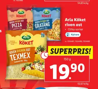 Lidl Arla Köket riven ost erbjuda