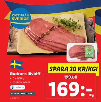 Lidl Gudruns lövbiff erbjuda