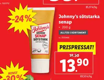 Johnny’s sötstarka senap