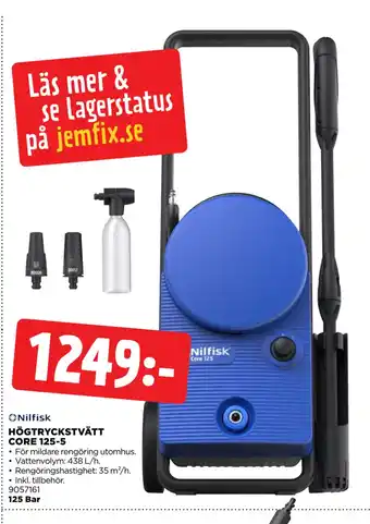 Jem&Fix HÖGTRYCKSTVÄTT CORE 125-5 erbjuda