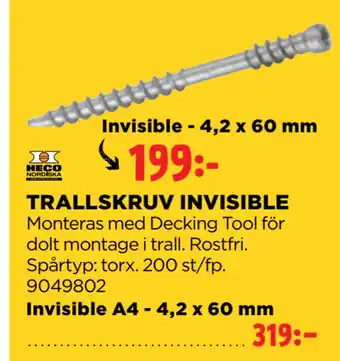 Jem&Fix TRALLSKRUV INVISIBLE erbjuda