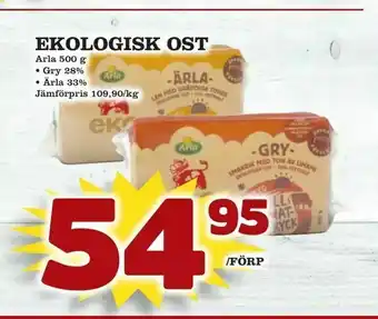 minmatbutik Ekologisk ost erbjuda