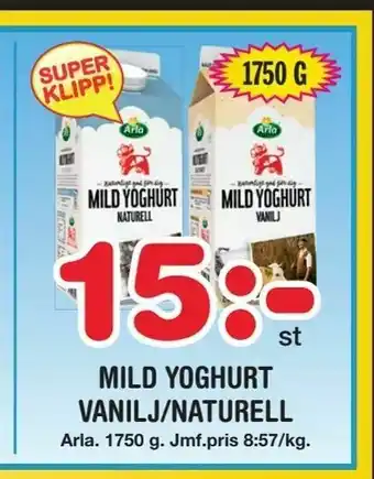 Nya Pulsen Mild yoghurt vanilj/naturell erbjuda