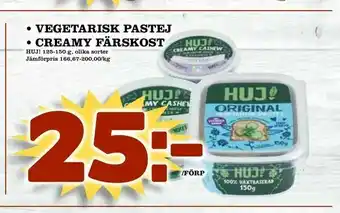 Supergrossen vegetarisk pastej • creamy färskost erbjuda
