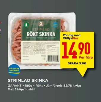 Willys Strimlad skinka erbjuda