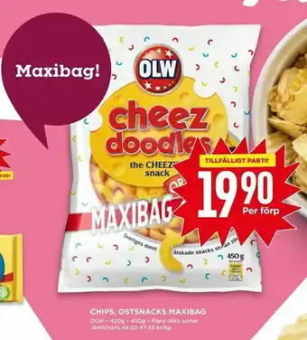 Willys Chips, ostsnacks maxibag erbjuda