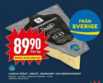 Lagrad präst®, grevé®, herrgård® och brännvinsost