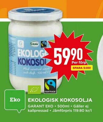 Willys Ekologisk kokosolja erbjuda