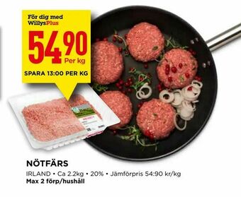Willys Nötfärs erbjuda