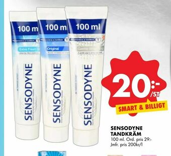ÖoB Sensodyne tandkräm erbjuda