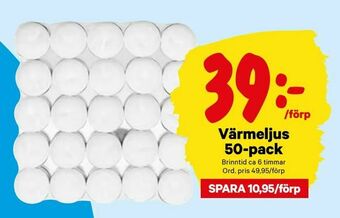 City Gross Värmeljus 50-pack erbjuda
