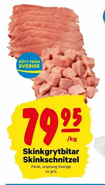 Skinkgrytbitar Skinkschnitzel