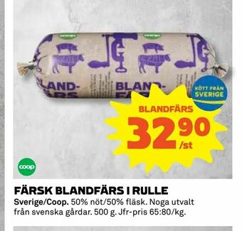 Coop Konsum Färsk blandfärs i rulle erbjuda