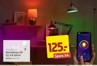 Jula Normallampa LED E27,9 W, 800 lm erbjuda