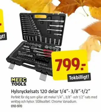 Jula Hylsnyckelsats 120 delar 1/4"- 3/8"-1/2" erbjuda