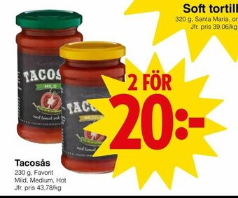 Matöppet Tacosås erbjuda