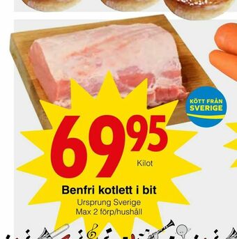 Matöppet Benfri kotlett i bit erbjuda