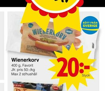 Matöppet Wienerkorv erbjuda