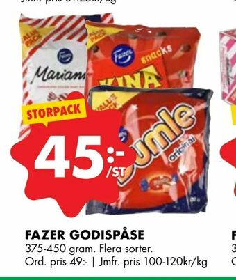 ÖoB Fazer godispåse erbjuda