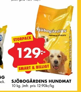 ÖoB Sjöbogårdens hundmat erbjuda