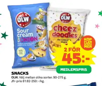 Coop Olw chips sourcream & onion erbjuda