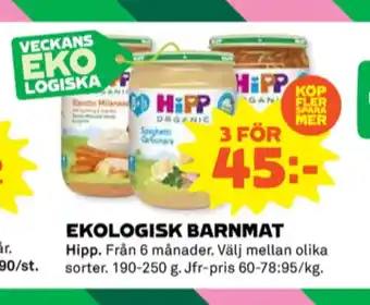 Coop Hipp barnmat erbjuda