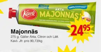 Matöppet Kavli majonnäs erbjuda