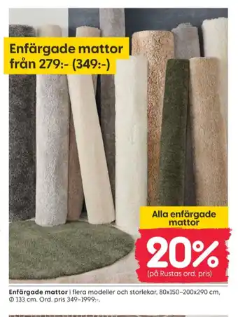 Rusta Elsa form mattor erbjuda