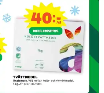 Stora Coop Änglamark tvättmedel pulver erbjuda