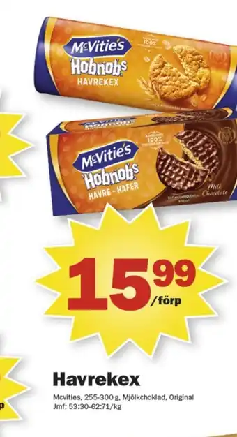 Pekås Hobnobs digestive kex erbjuda