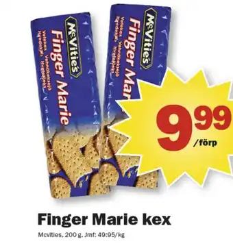 Pekås Mcvities finger marie kex erbjuda