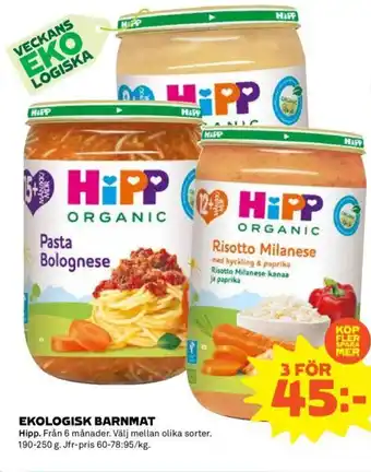 Coop EKOLOGISK BARNMAT erbjuda