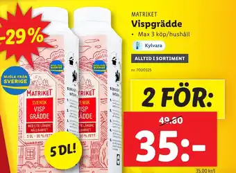 Lidl Vispgrädde erbjuda