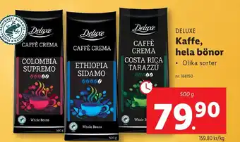 Lidl Kaffe, hela bönor erbjuda