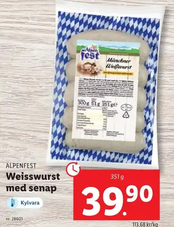 Lidl Weisswurst med senap erbjuda
