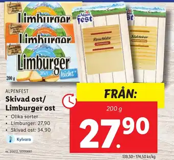 Lidl Skivad ost/ Limburger ost erbjuda