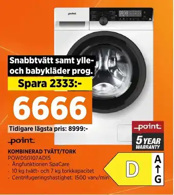 Power KOMBINERAD TVÄTT/TORK erbjuda