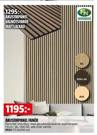 Bauhaus AKUSTIKPANEL FANÉR erbjuda