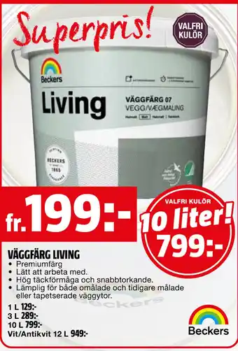 Bauhaus VÄGGFÄRG LIVING erbjuda